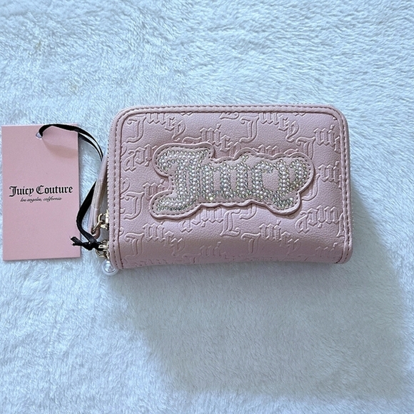 Juicy🍊 Couture "String of Pearls" Double✌️ Medium Zip Around Wallet - - Picture 14 of 16